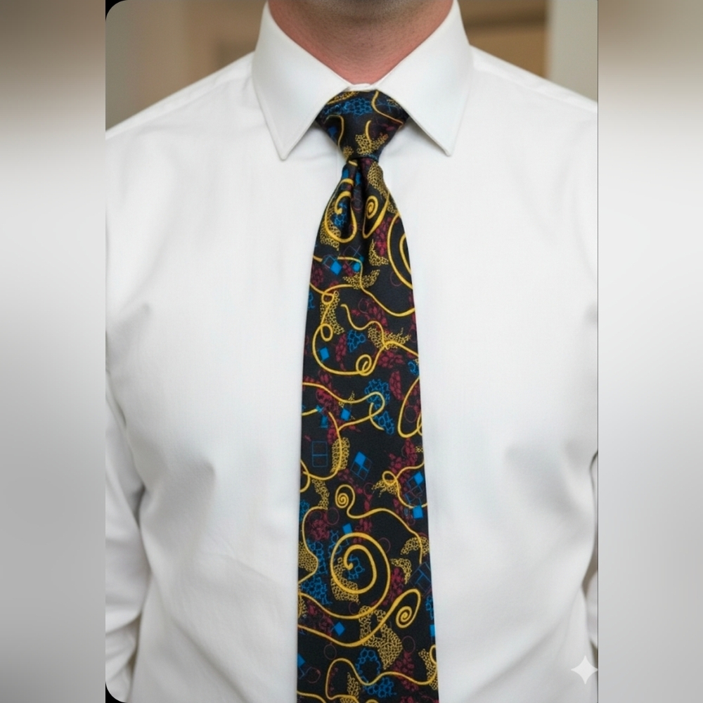 Cosentino Imported Silk Tie Art Deco Artsy Colorful Art Geometric Cravate